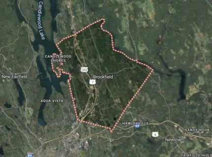 Map of Brookfield, CT.