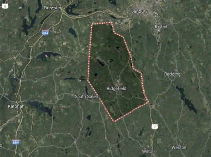 Map of Ridgefield, CT.