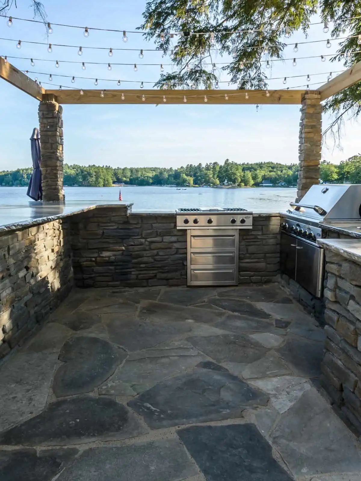 Outdoor kitchen on the water.